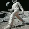 Starship passenger walking in the moon